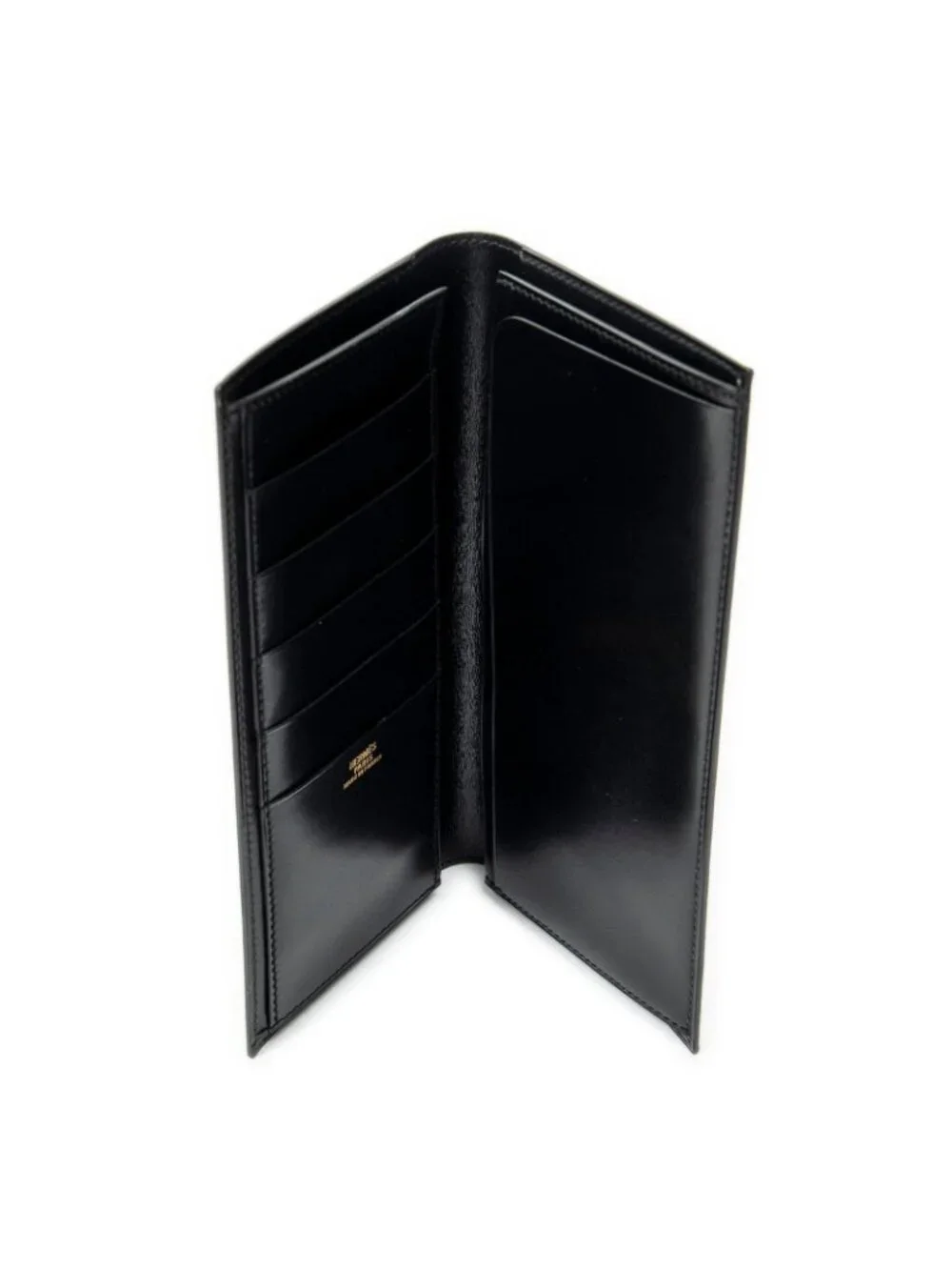 Hermes Vintage Mc2 Fleming Wallet Black Box Leather